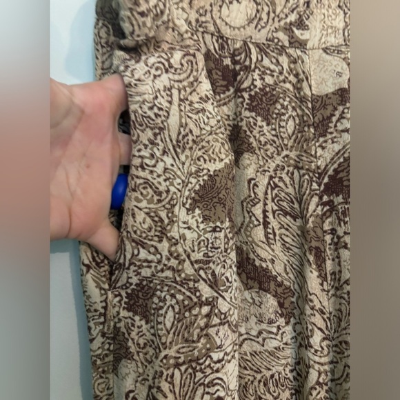 Vintage The Limited Womens Rayon High Waisted Wide Leg Tan Brown Pattern Pants M - Picture 3 of 11